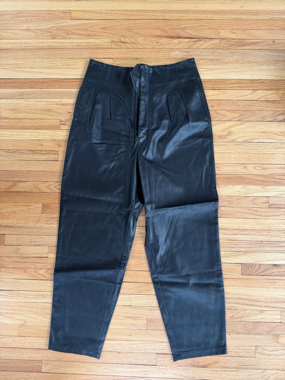 Free People Faux Leather High-Rise Trousers